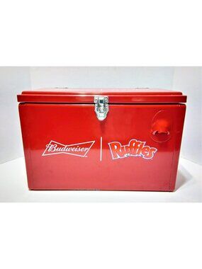 Rare Budweiser Ruffles Red Metal Cooler Only 3000 in the world Made